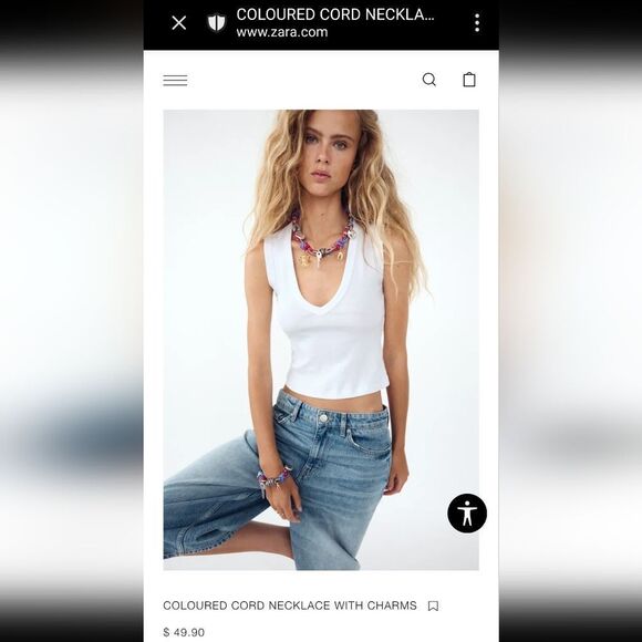 ZARA Colored cord necklace with charms | NWOT - Picture 2 of 11